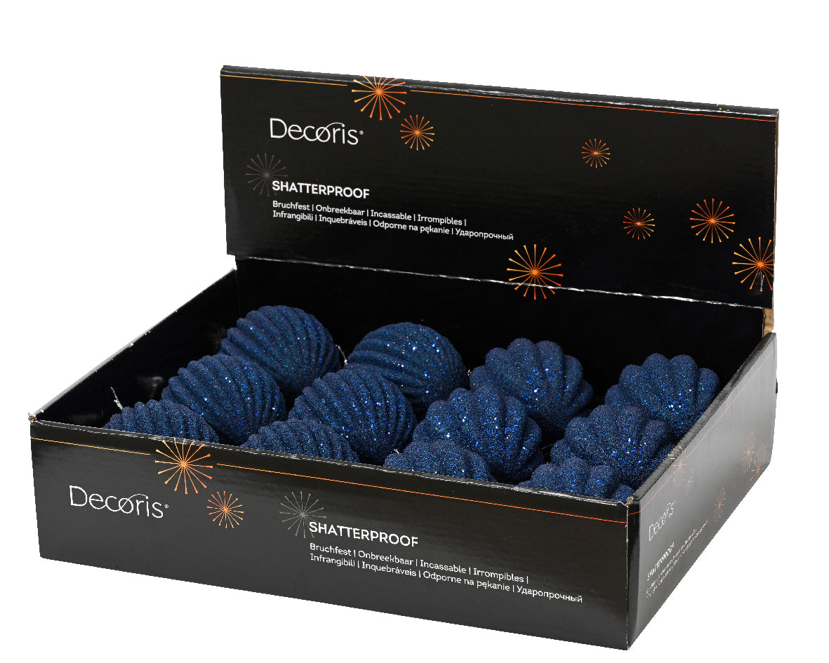 Midnight blue glitter foam bauble (2 styles)