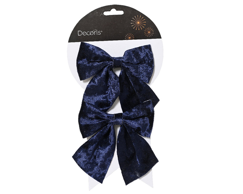 Midnight Blue Christmas Bow - Pack of 2