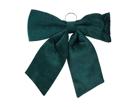 Plush pine green Christmas bow