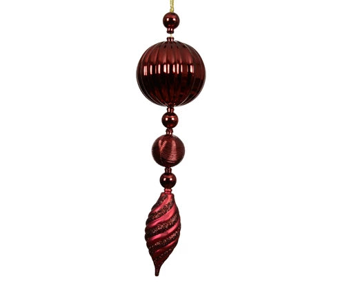 Oxblood large beaded hanging decoration