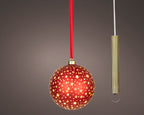 LED Christmas red glass bauble, 19cm