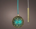 LED Dark green glass bauble, 19cm