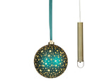 LED Dark green glass bauble, 19cm