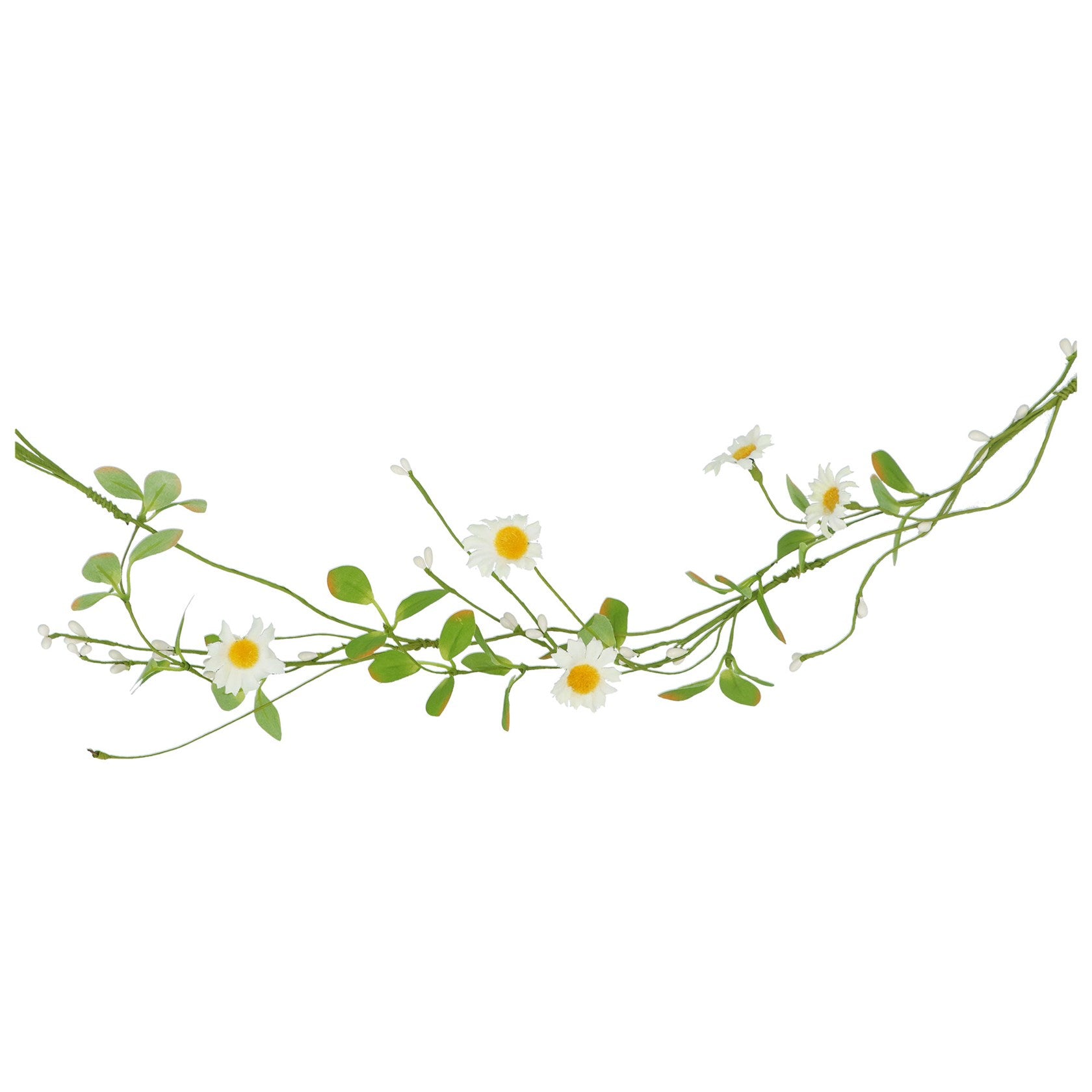 Spring garland with daisies and foliage