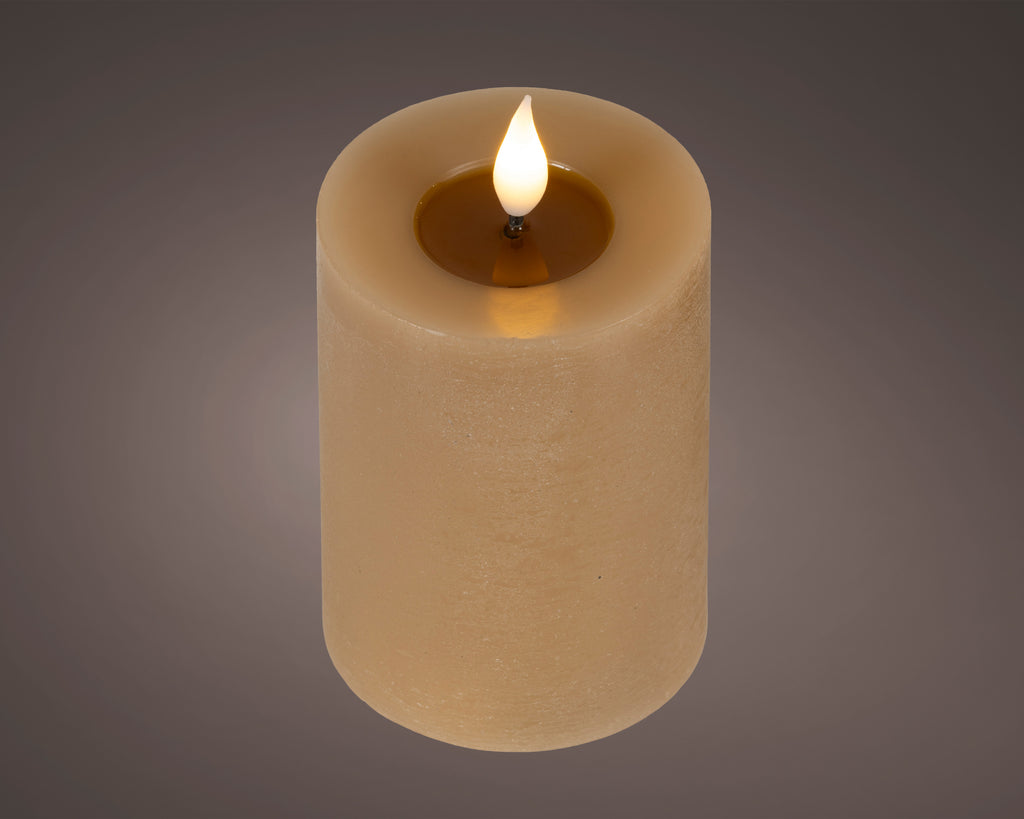 LED realistic wick light brown candle, 13.5cm