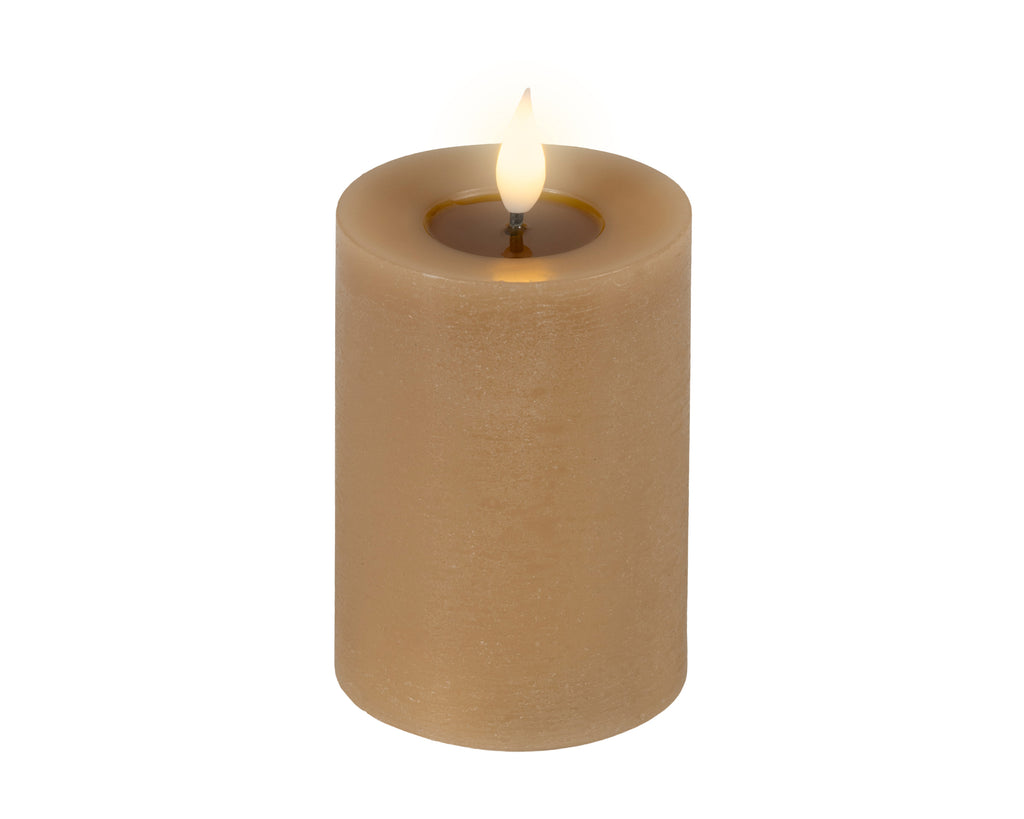 LED realistic wick light brown candle, 13.5cm