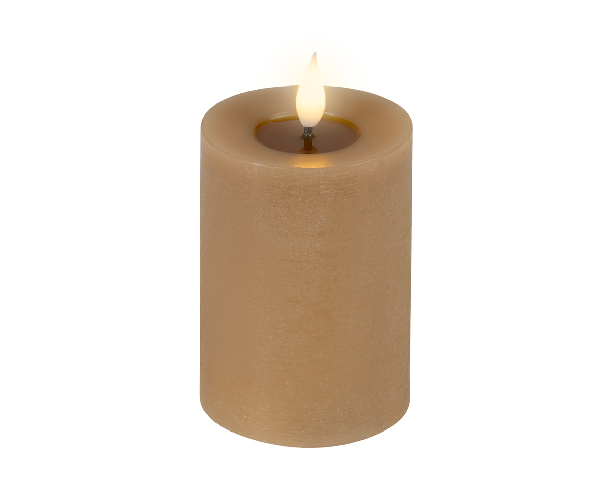 LED realistic wick light brown candle, 13.5cm