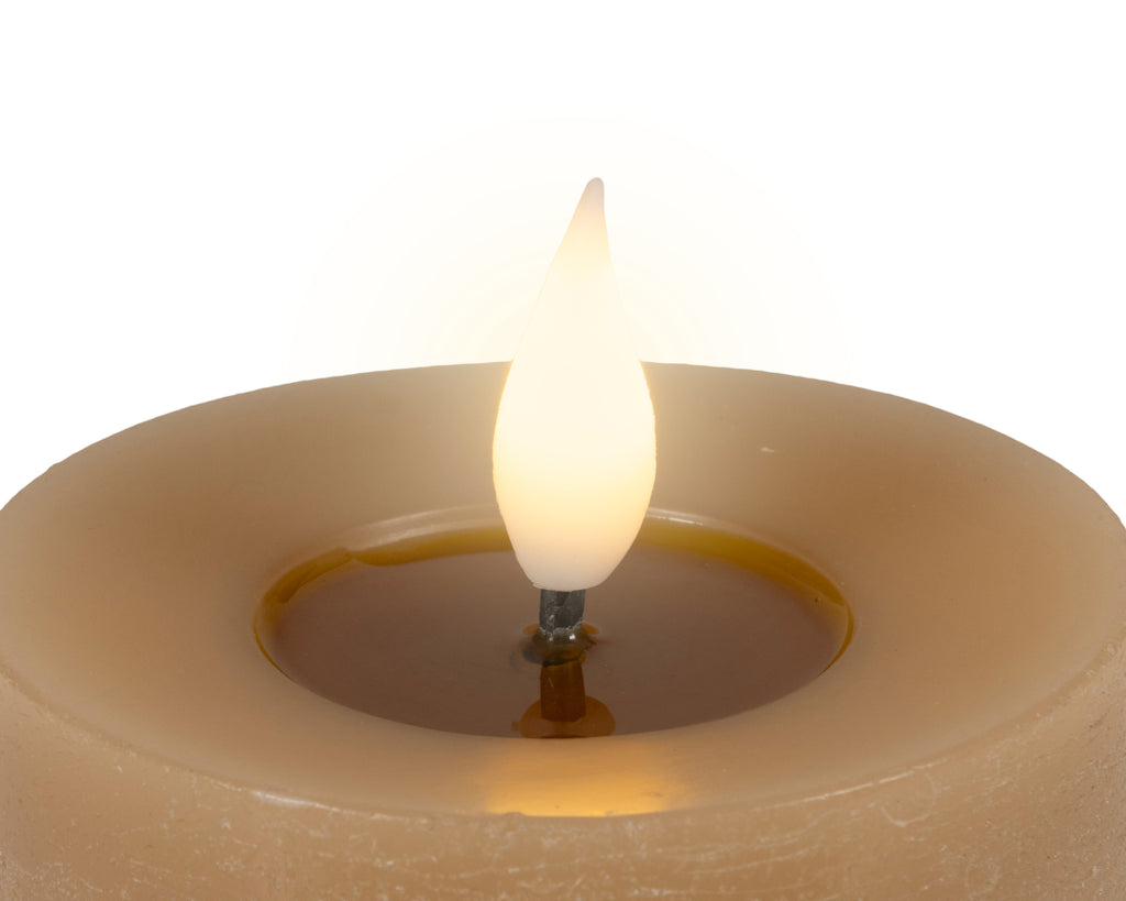 LED realistic wick light brown candle, 13.5cm
