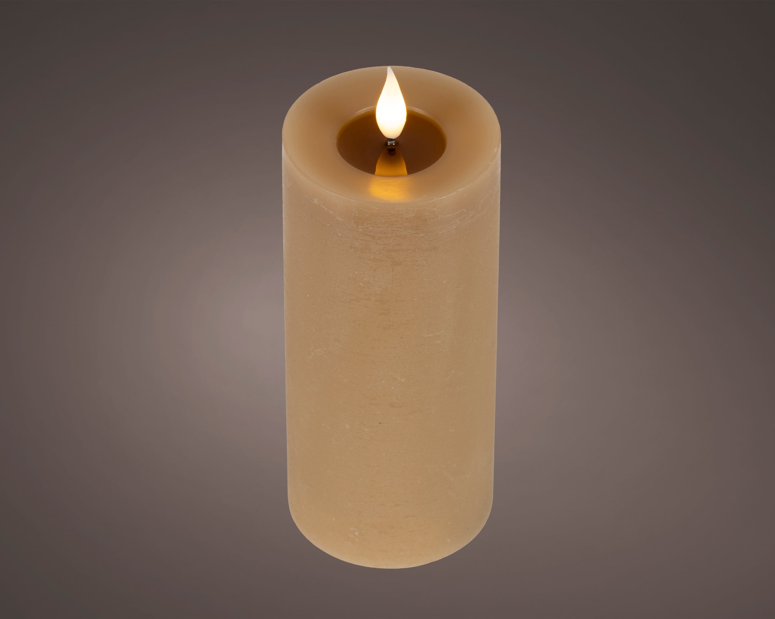 LED realistic wick light brown candle, 20cm