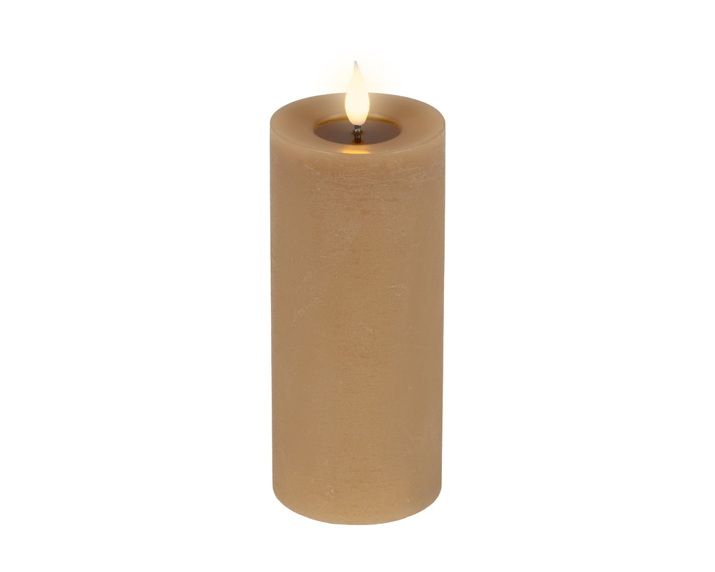 LED realistic wick light brown candle, 20cm