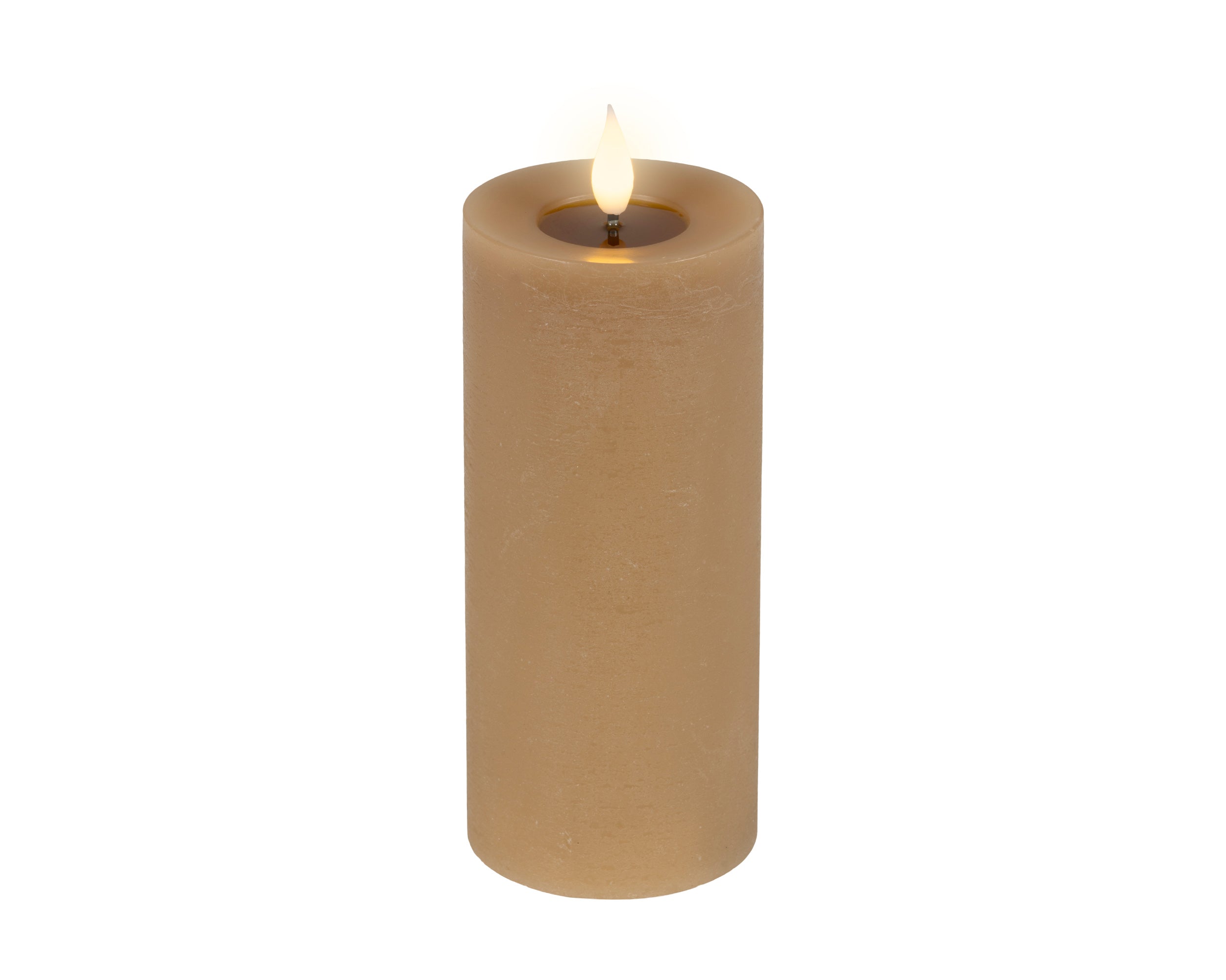 LED realistic wick light brown candle, 20cm