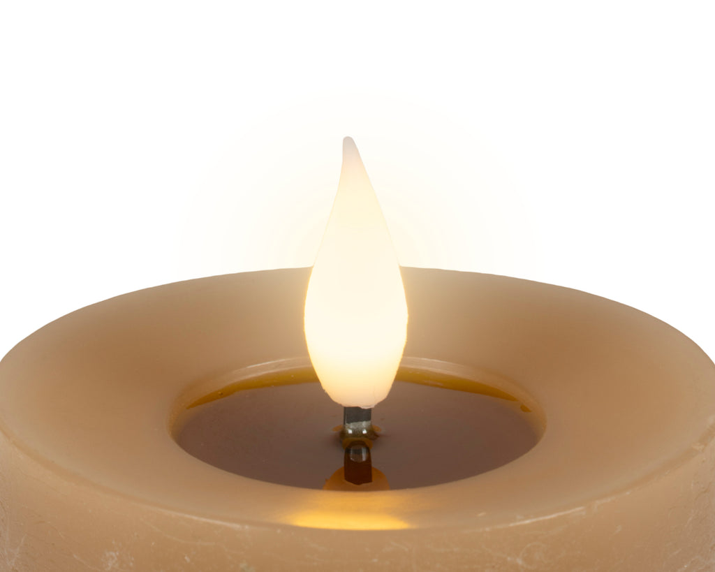 LED realistic wick light brown candle, 20cm