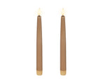 2 LED wick battery operated light brown dinner candles