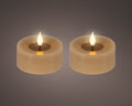 LED realistic wick light brown tealight, pack of 2