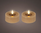 LED realistic wick light brown tealight, pack of 2