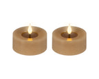LED realistic wick light brown tealight, pack of 2