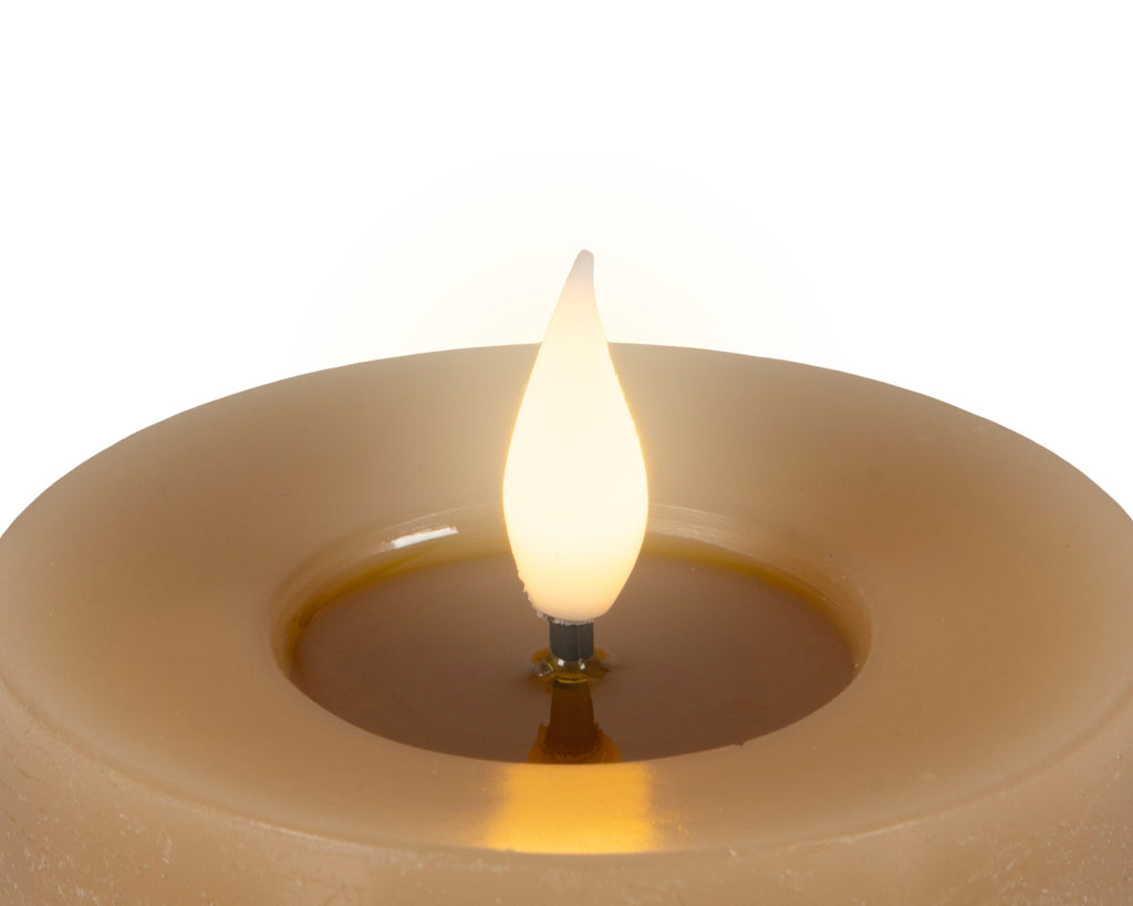 LED realistic wick light brown tealight, pack of 2