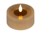 LED realistic wick light brown tealight, pack of 2
