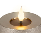 LED realistic wick light grey pillar candle, 9.5cm