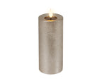 LED realistic wick light grey candle, 20cm