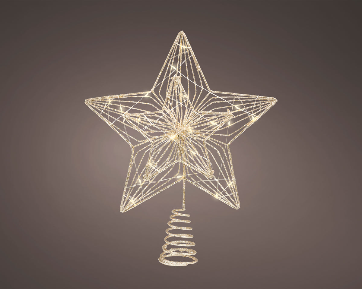 Micro LED champagne gold treetopper