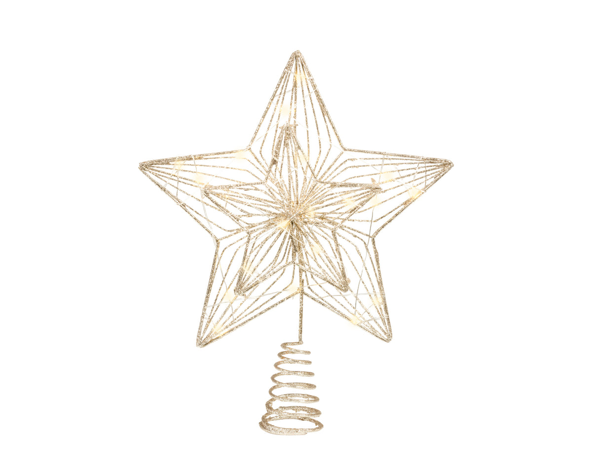 Micro LED champagne gold treetopper