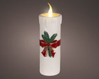 Tall white battery operated Christmas candle