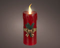 Tall Christmas red battery operated candle