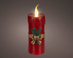 Tall Christmas red battery operated candle
