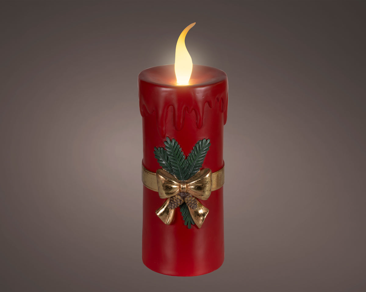 Tall Christmas red battery operated candle