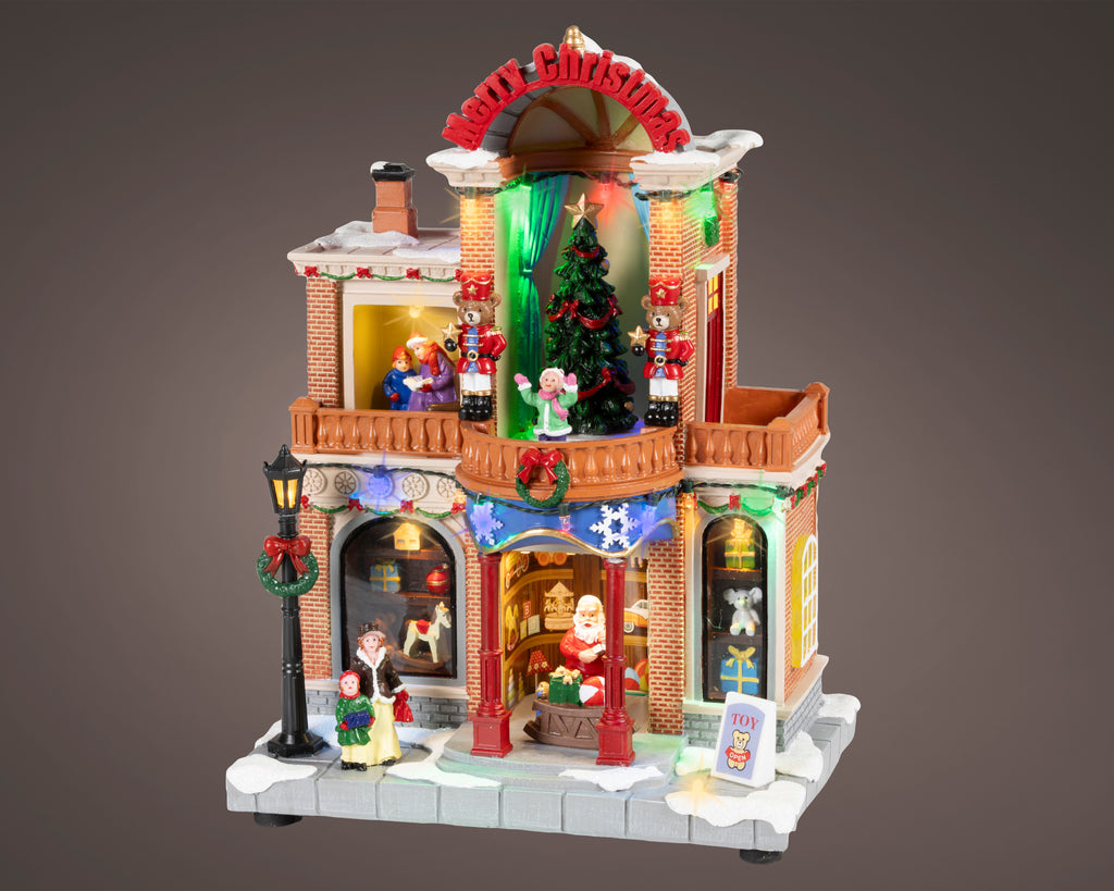 Musical LED Christmas store with Santa