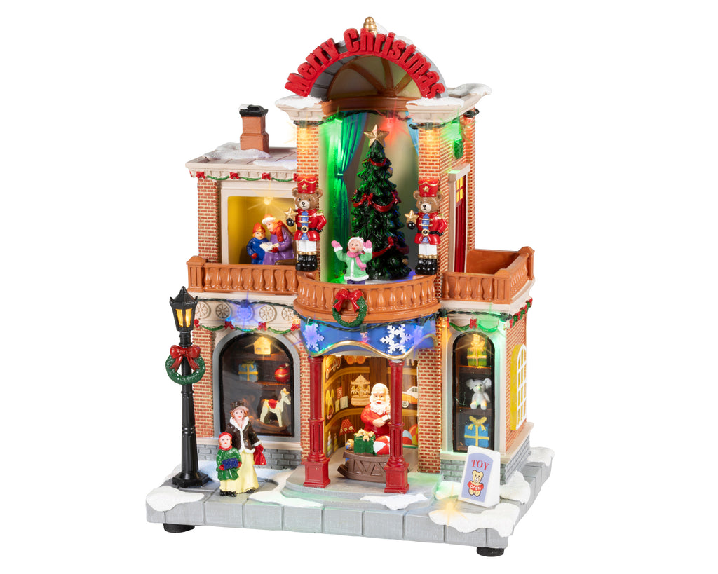 Musical LED Christmas store with Santa