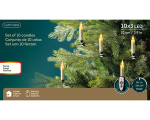 LED battery operated white candle lights - Set of 10