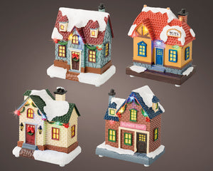 Micro LED Battery Operated Houses 4 ass