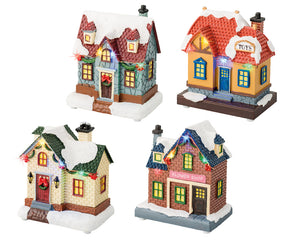 Micro LED Battery Operated Houses 4 ass