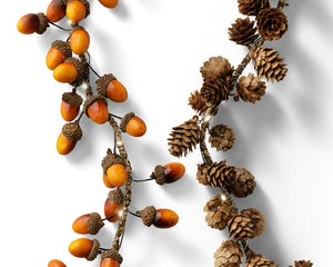 Acorn or pinecone garland with lights