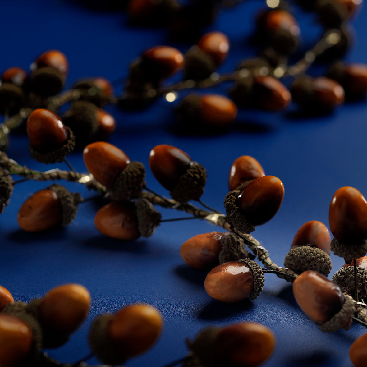 Acorn or pinecone garland with lights