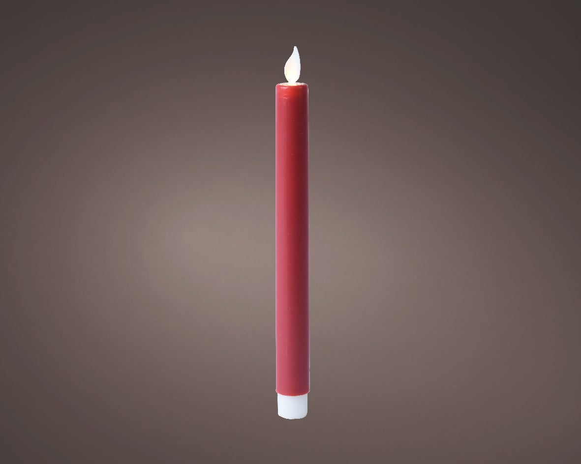 Oxblood flicker effect battery op candle (24cmH)
