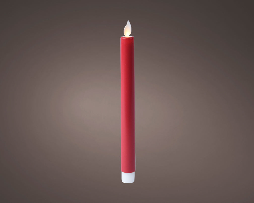 Christmas red flicker effect battery op candle (24cmH)