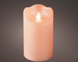 Champagne pink flicker effect battery op candle (12.5cmH)