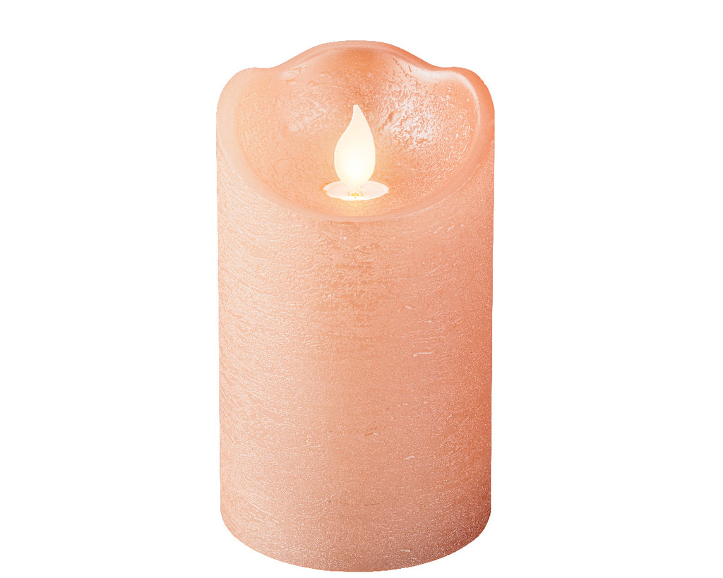 Champagne pink flicker effect battery op candle (12.5cmH)
