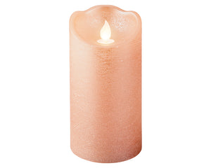 Champagne pink flicker effect battery op candle (15cmH)