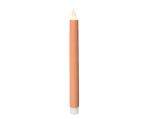 Pack of 2 peachy pink flicker effect dinner candles (24cmH)