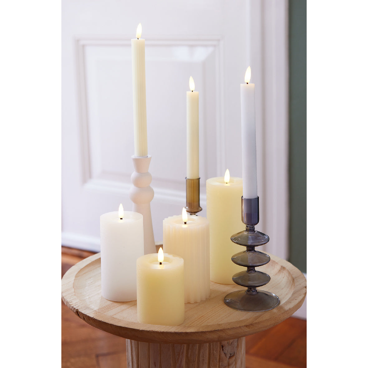 White LED wick dinner candle