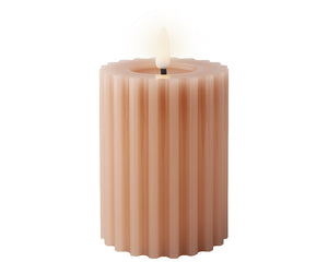 LED wick Autumn toned ribbed candle