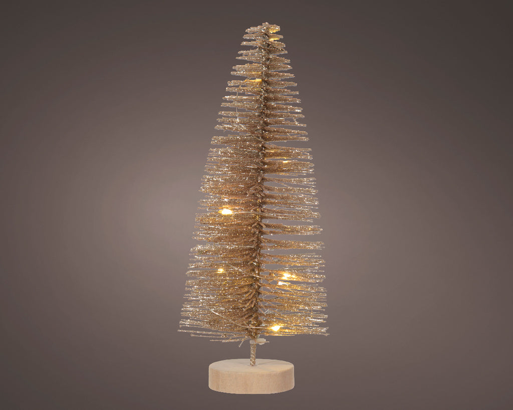 Micro LED battery operated warm white gold mini tree (20cmH)