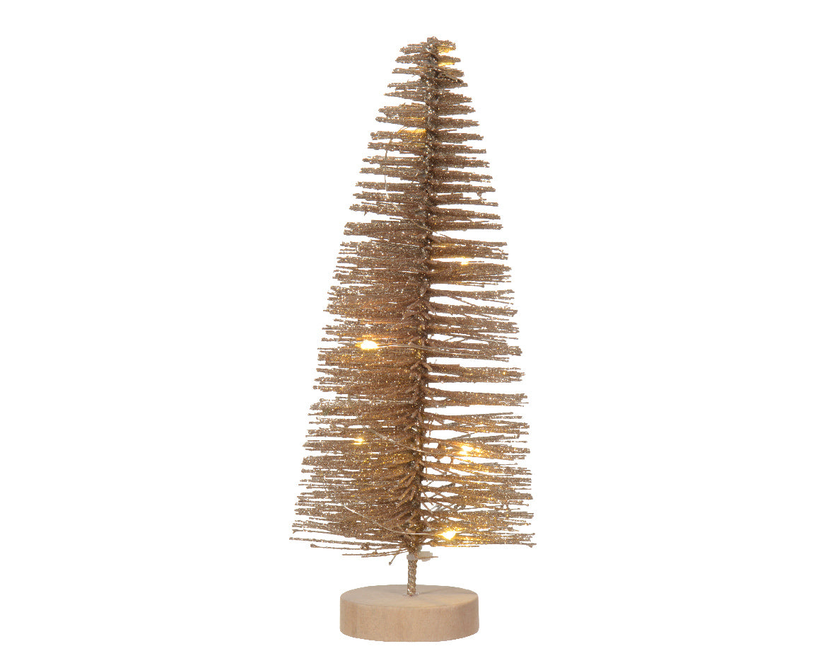 Micro LED battery operated warm white gold mini tree (20cmH)