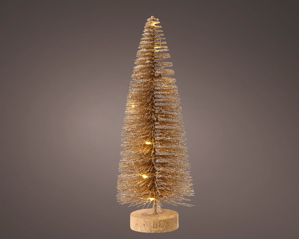 Micro LED battery operated warm white gold mini tree (30cmH)