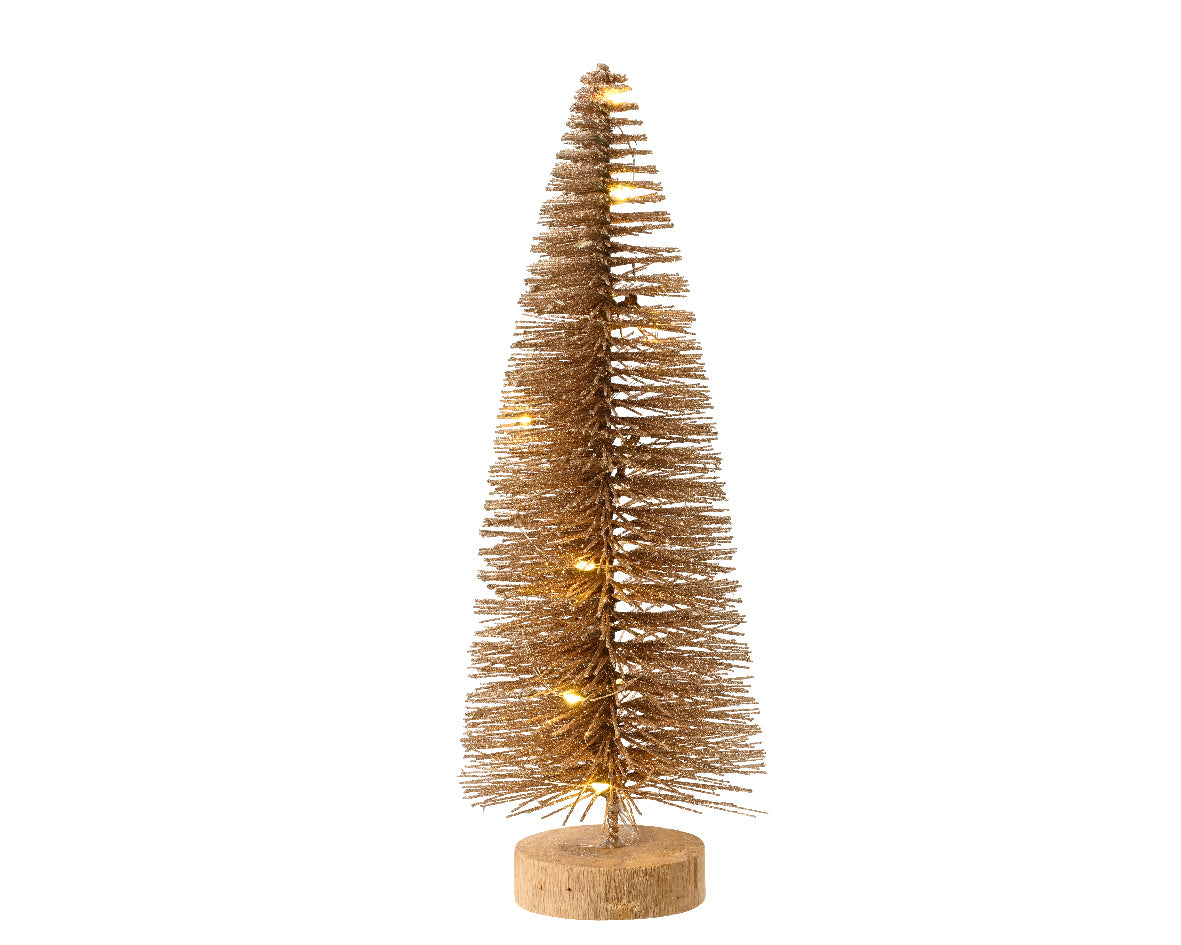 Micro LED battery operated warm white gold mini tree (30cmH)