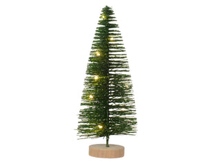 Micro LED battery operated warm white green mini tree (20cmH)